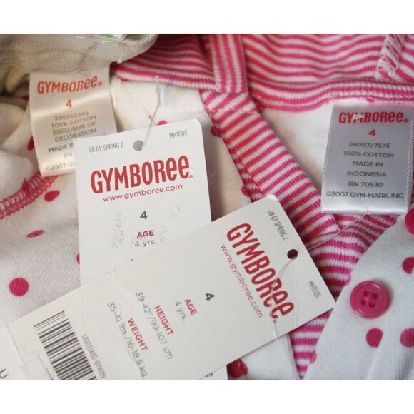 NEW 2008 Gymboree Tennis Match 2pc sz 4 Khaki Capris Hooded Shirt Dots Spring - Picture 11 of 11